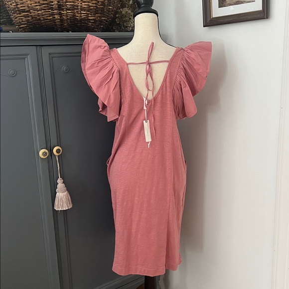 NWT Anthropologie Daily Practice by Anthropologie Flutter-Sleeve Tee Dress - Picture 6 of 6